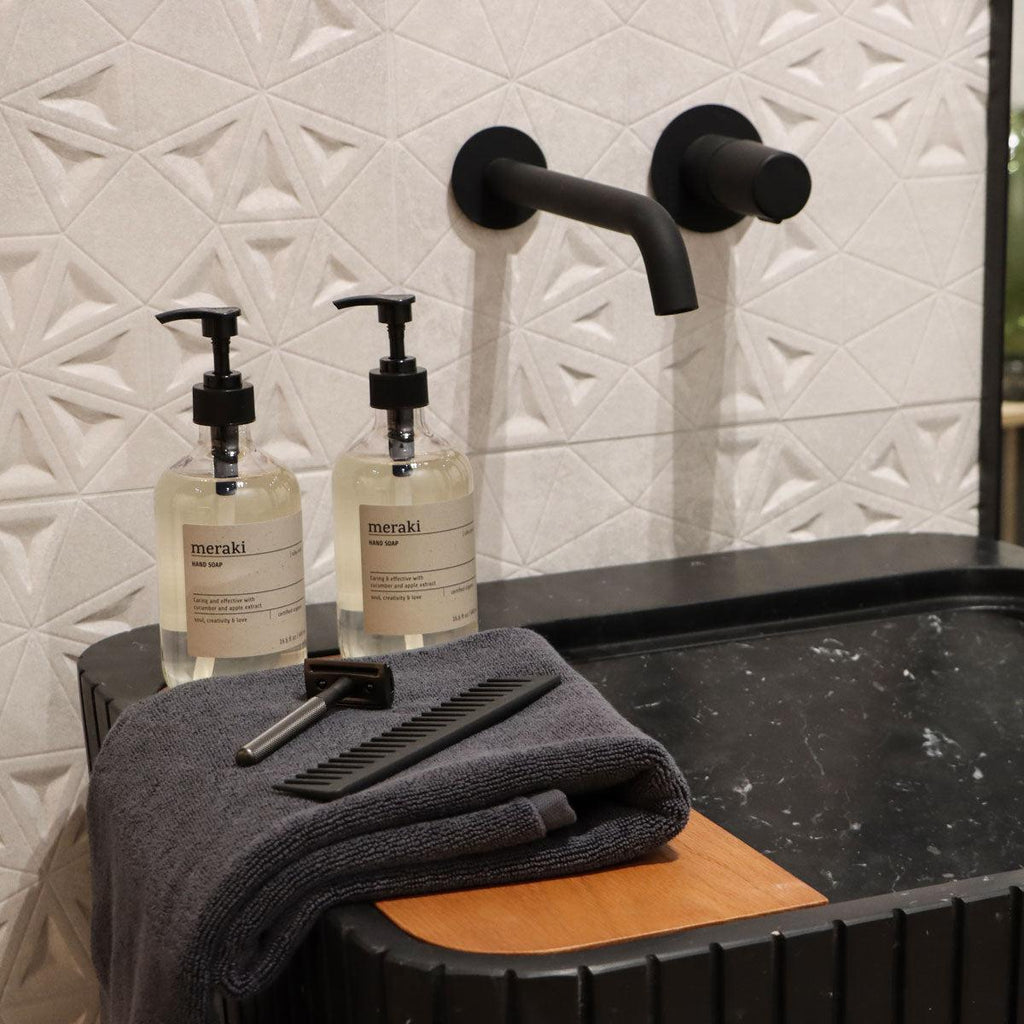 Grazioso Concrete Flower Ceramic Tile 12x36 | Tile Club