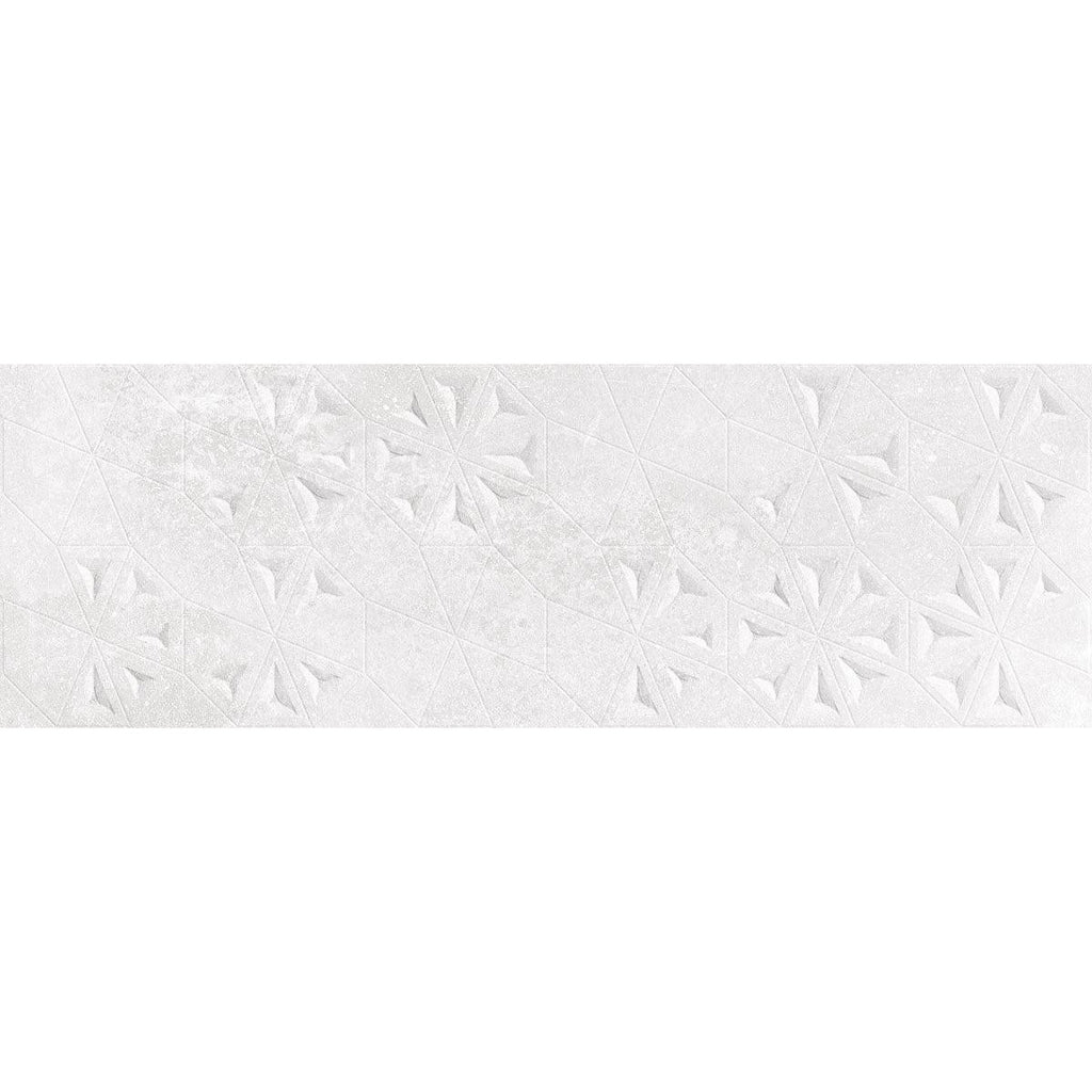 Grazioso Concrete Flower Ceramic Tile 12x36 | Tile Club