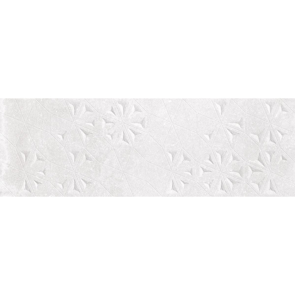 Grazioso Concrete Flower Ceramic Tile 12x36 | Tile Club