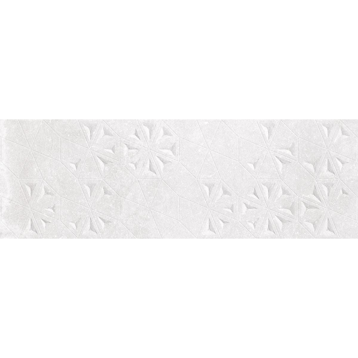 Grazioso Concrete Flower Ceramic Tile 12x36 | Tile Club