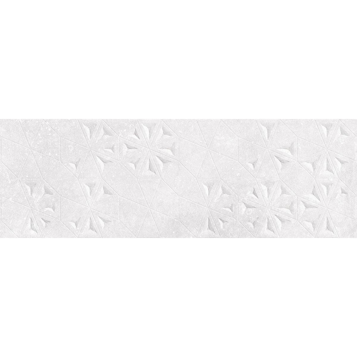 Grazioso Concrete Flower Ceramic Tile 12x36 | Tile Club