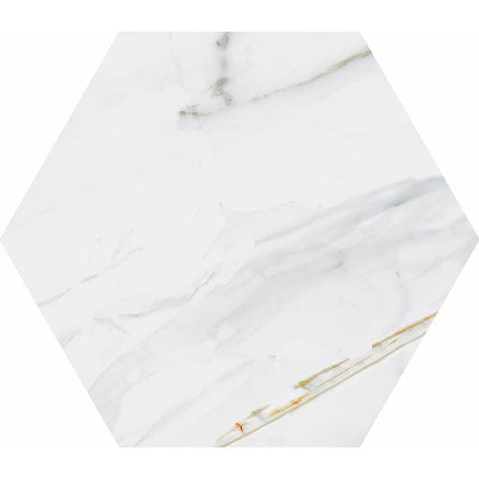 Emporio Calacatta Gold Porcelain Hex 10" Porcelain Tile | Tile Club