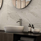 Emporio Earth White Large-Format Porcelain Tile 24x24 | Tile Club