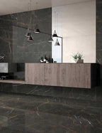 Emporio Gold Nero Large-Format Porcelain Tile 24x48 | Tile Club