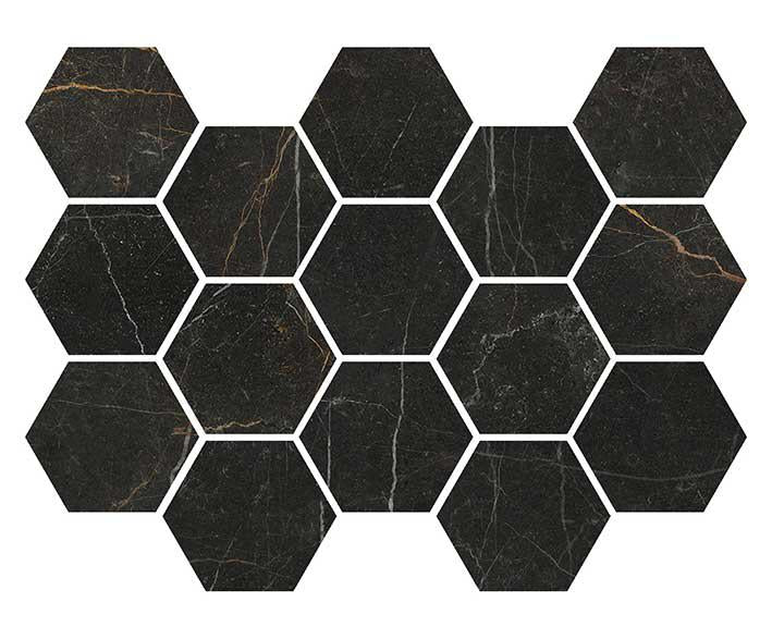Emporio Gold Nero Porcelain Mosaic Tile | Tile Club