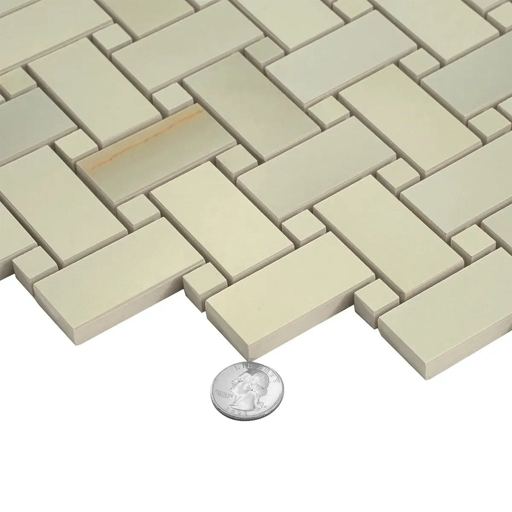 Emporio Soft Jade Onyx Porcelain Mosaic Tile | Tile Club