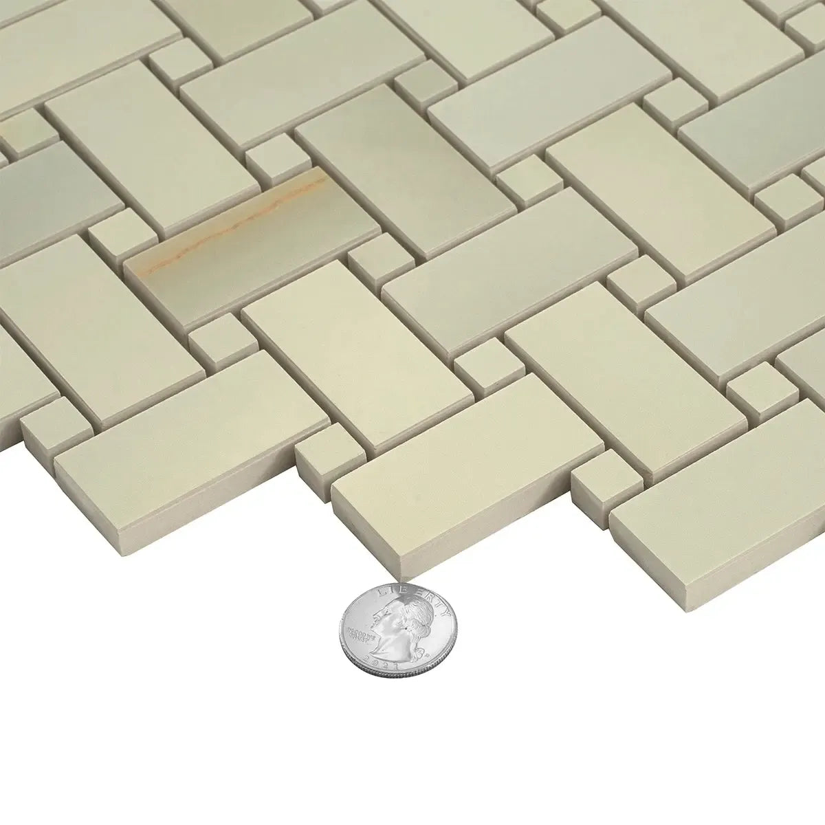 Emporio Soft Jade Onyx Porcelain Mosaic Tile | Tile Club