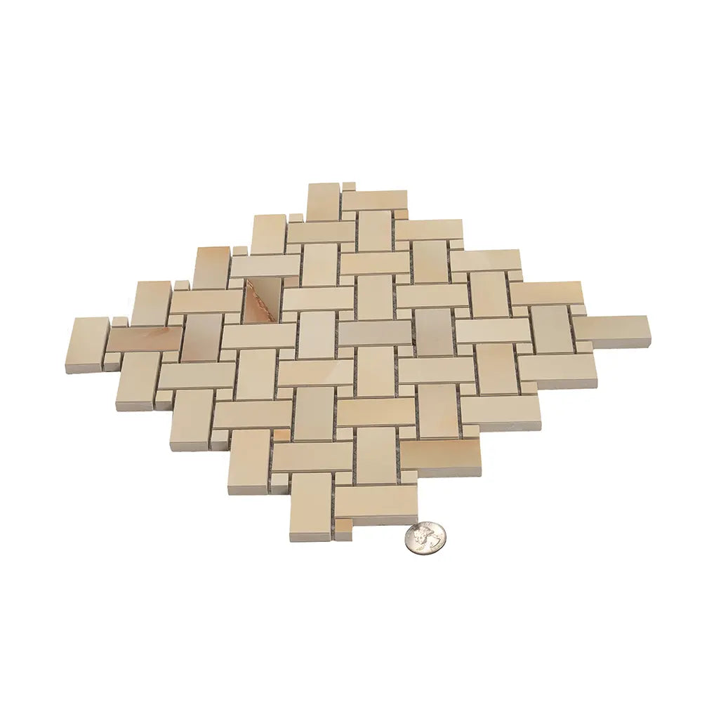 Emporio Soft Peach Onyx Porcelain Mosaic Tile | Tile Club