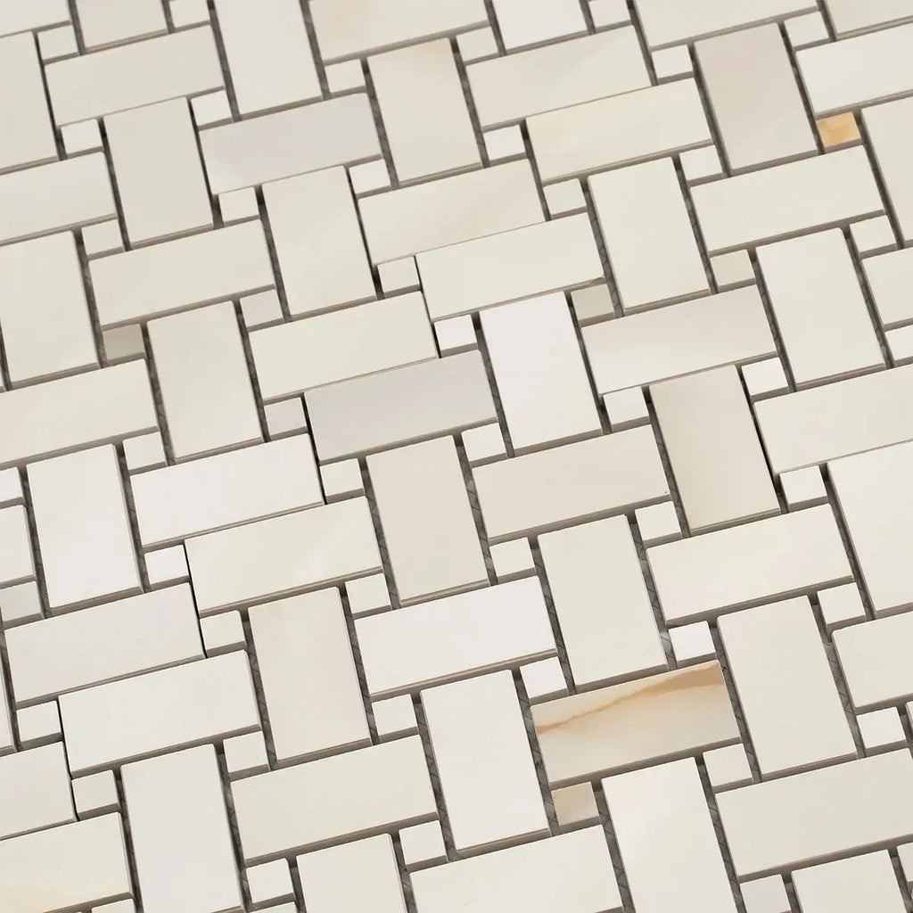 Emporio Soft White Onyx Porcelain Mosaic Tile | Tile Club