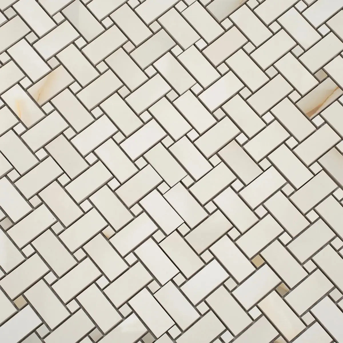 Emporio Soft White Onyx Porcelain Mosaic Tile | Tile Club