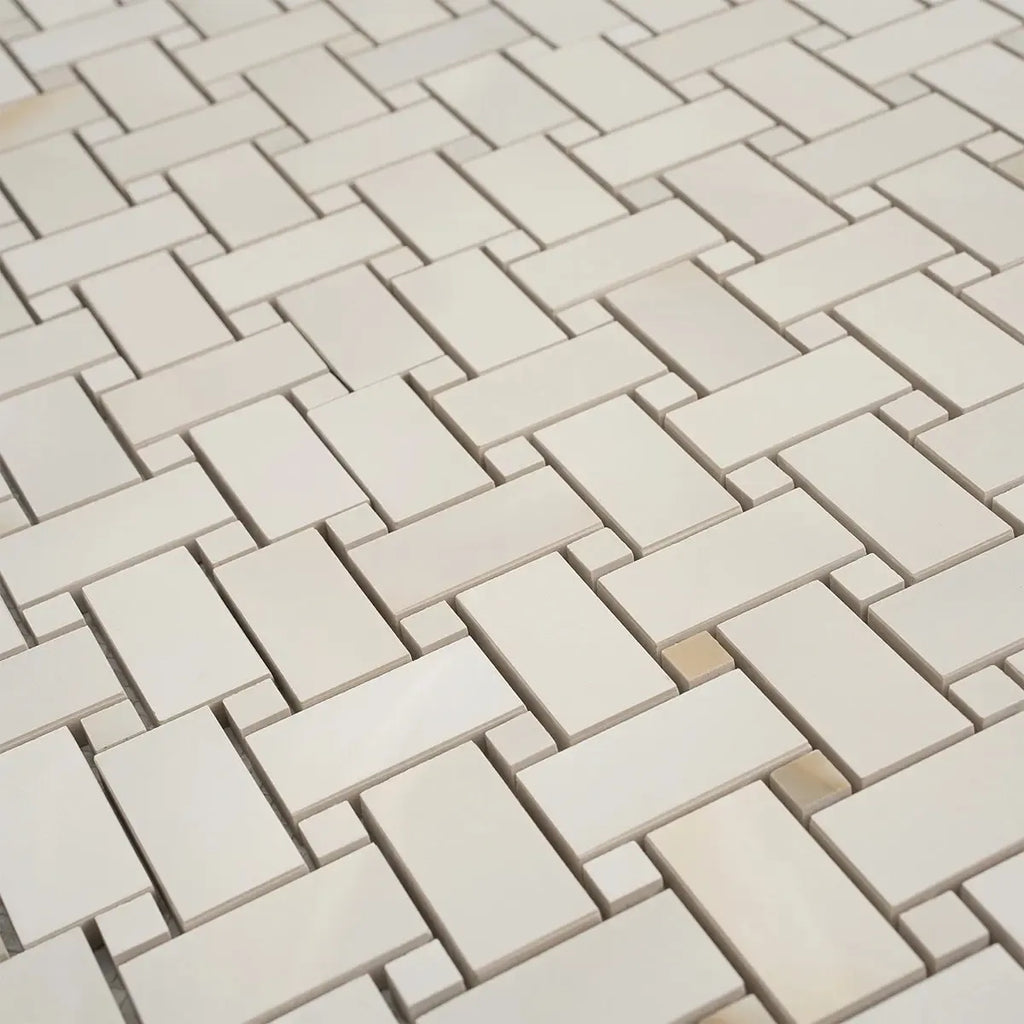 Emporio Soft White Onyx Porcelain Mosaic Tile | Tile Club
