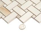 Emporio Soft White Onyx Porcelain Mosaic Tile | Tile Club