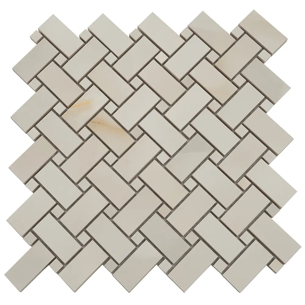 Emporio Soft White Onyx Porcelain Mosaic Tile | Tile Club