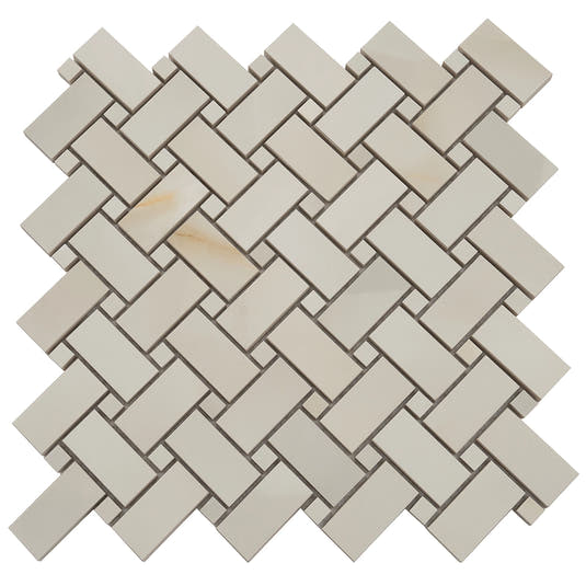 Emporio Soft White Onyx Porcelain Mosaic Tile | Tile Club