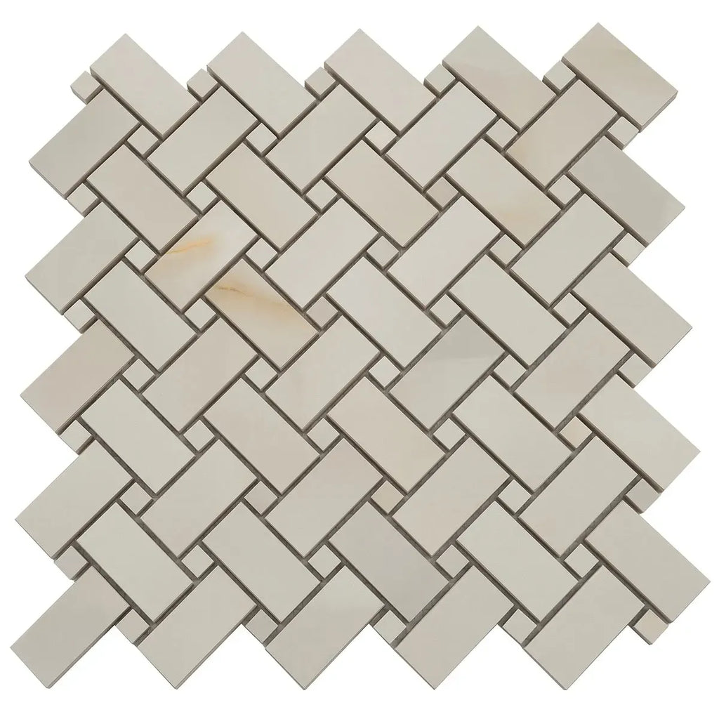 Emporio Soft White Onyx Porcelain Mosaic Tile | Tile Club