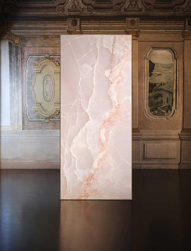 Emporio Pink Onyx Large-Format Porcelain Tile 24x48 | Tile Club