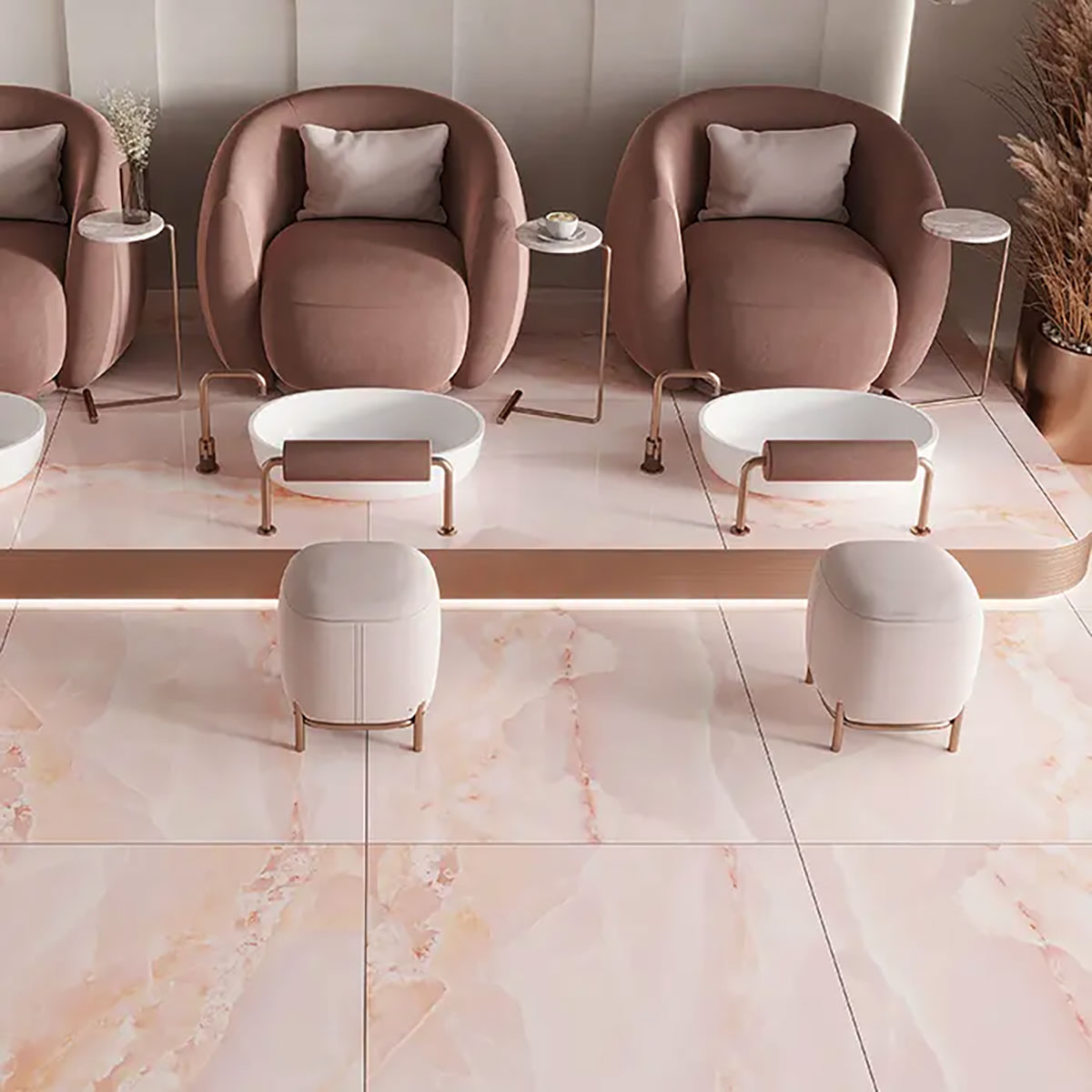 Emporio Pink Onyx Large-Format Porcelain Tile 36x36 | Tile Club