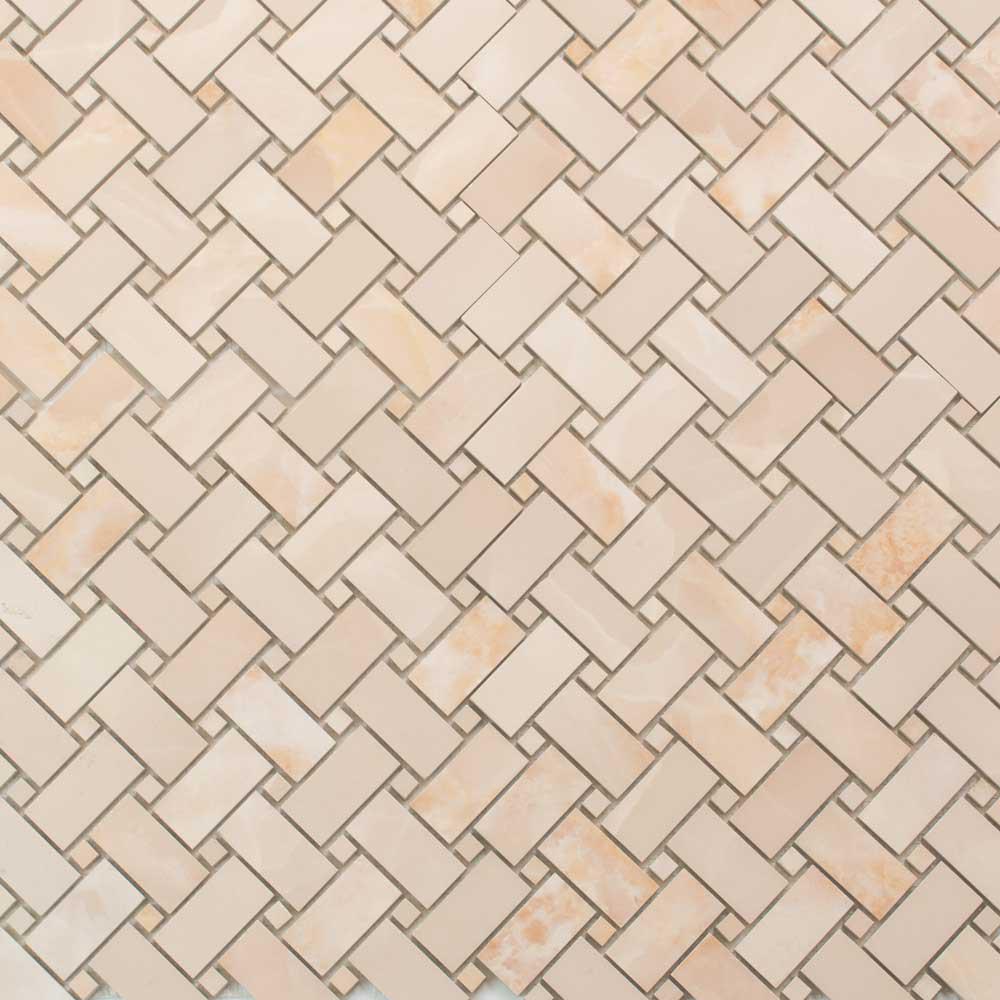 Emporio Pink Onyx Porcelain Mosaic Tile | Tile Club