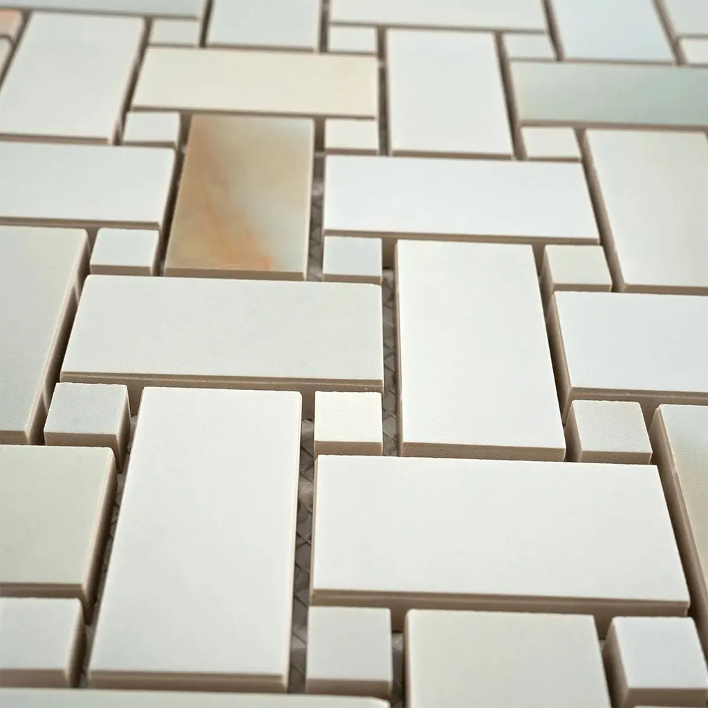 Emporio Soft Blue Onyx Porcelain Mosaic Tile | Tile Club