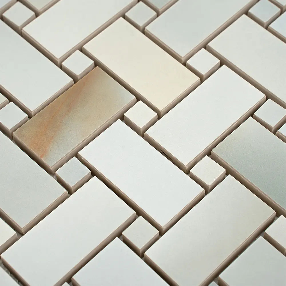 Emporio Soft Blue Onyx Porcelain Mosaic Tile | Tile Club