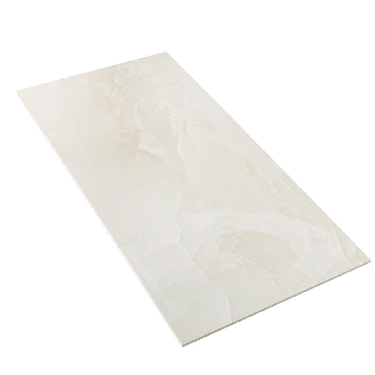 Emporio White Onyx Large-Format Porcelain Tile 24x48 | Tile Club