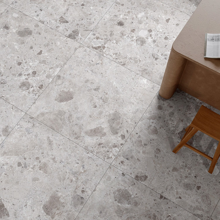 Emporio Gray Limestone Square Porcelain Tile 48x48 FLoor