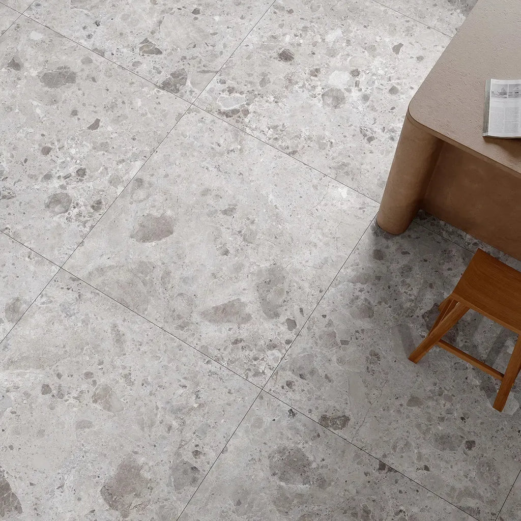 Emporio Gray Limestone Square Porcelain Tile 48x48 FLoor
