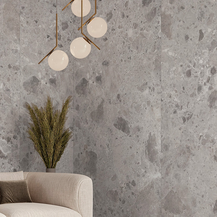 Emporio Gray Limestone Square Porcelain Tile 48x48 | Tile Club