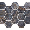 Emporio Baroque Blue Hex Porcelain Mosaic Tile