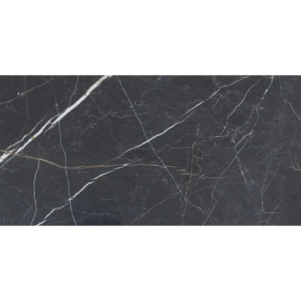 Emporio Bold Black Porcelain Tile 24x48 | Tile Club