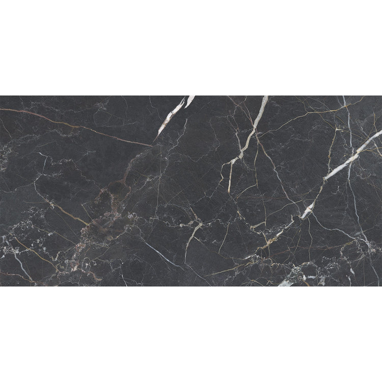Emporio Bold Black Porcelain Tile 24x48 | Tile Club