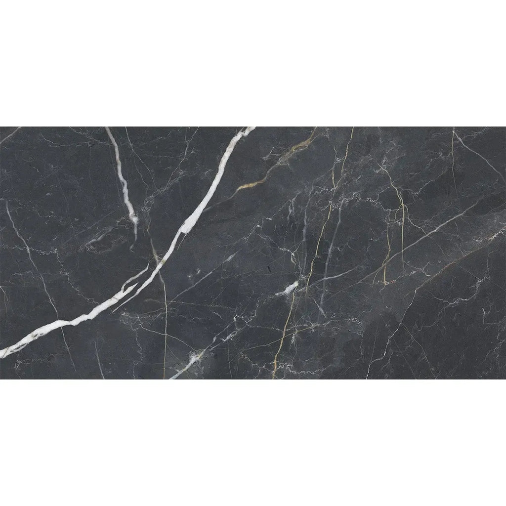 Emporio Bold Black Porcelain Tile 24x48 | Tile Club