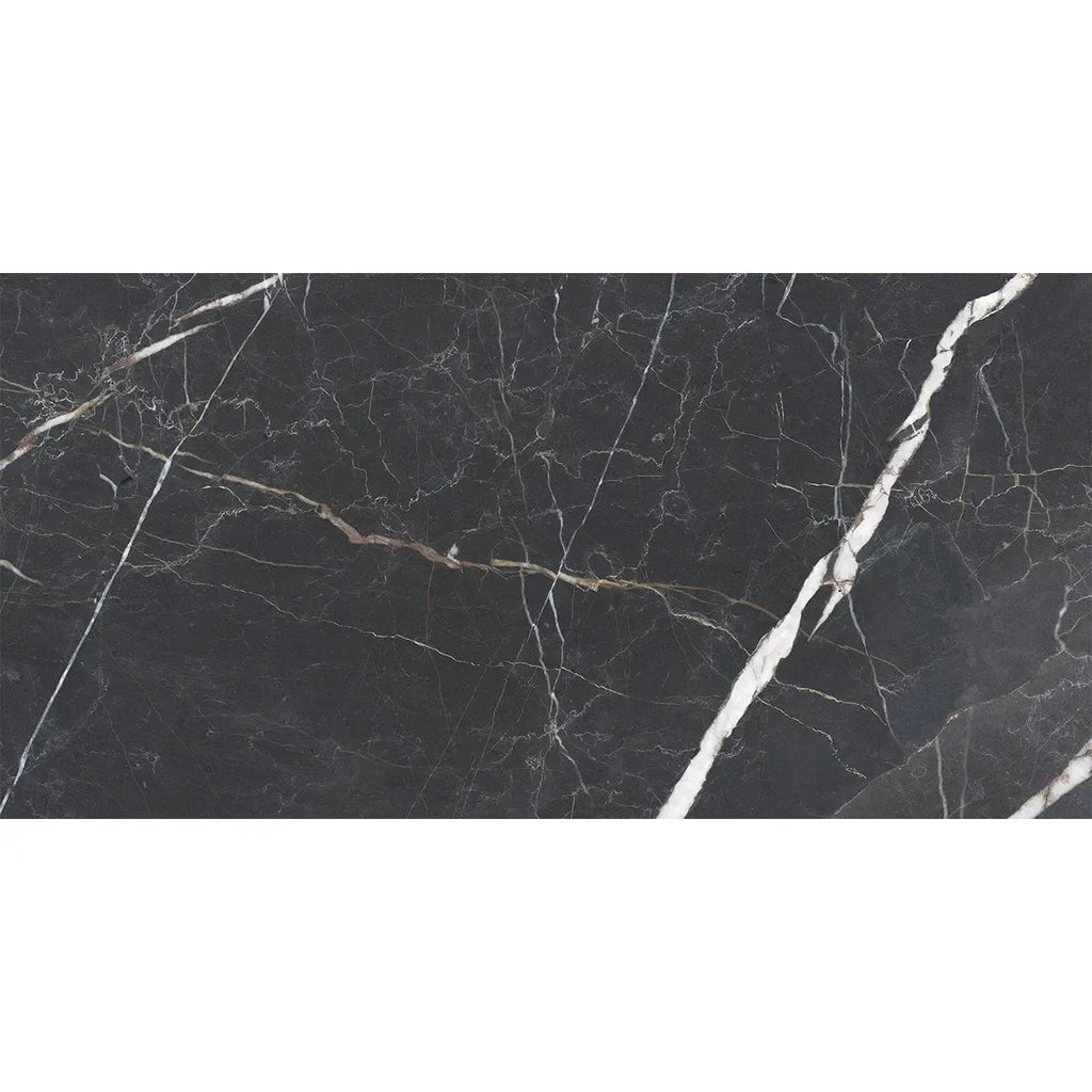 Emporio Bold Black Porcelain Tile 24x48 | Tile Club
