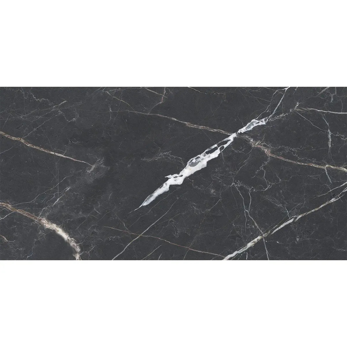 Emporio Bold Black Porcelain Tile 24x48 | Tile Club