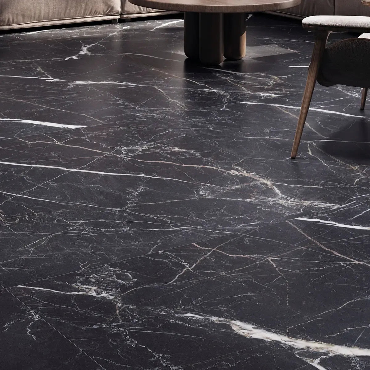 Emporio Bold Black Square Porcelain Tile Floor