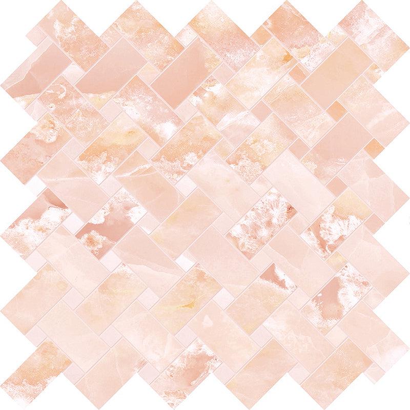 Emporio Pink Onyx Mosaic Porcelain Tile