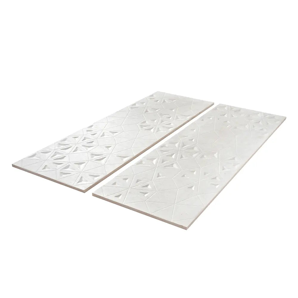 Grazioso Concrete Flower Ceramic Tile 12x36 | Tile Club