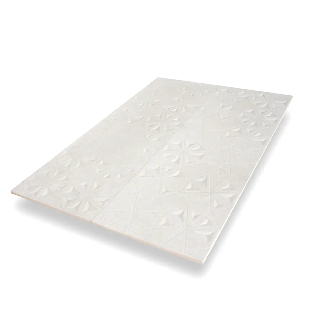 Grazioso Concrete Flower Ceramic Tile 12x36 | Tile Club