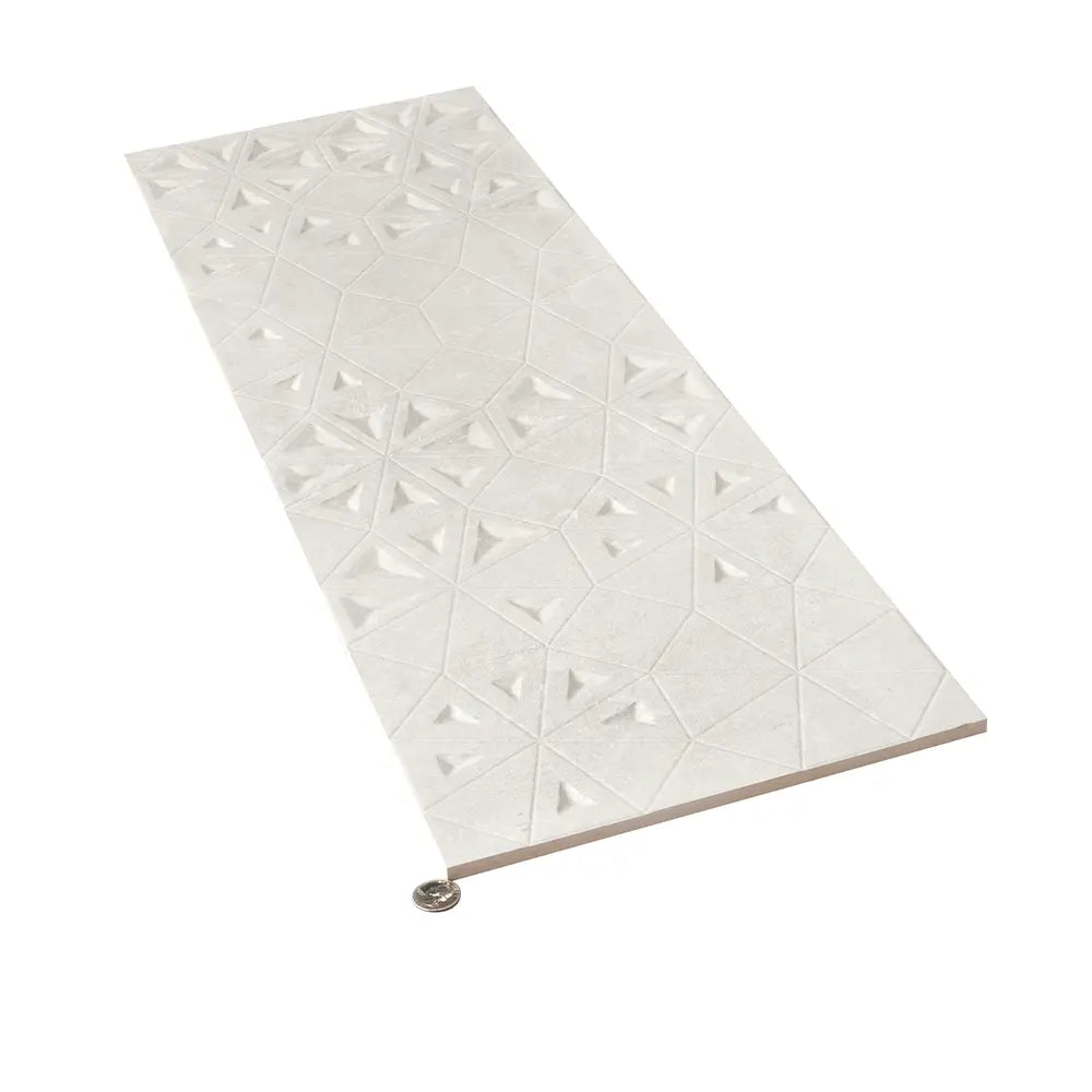 Grazioso Concrete Flower Ceramic Tile 12x36 | Tile Club
