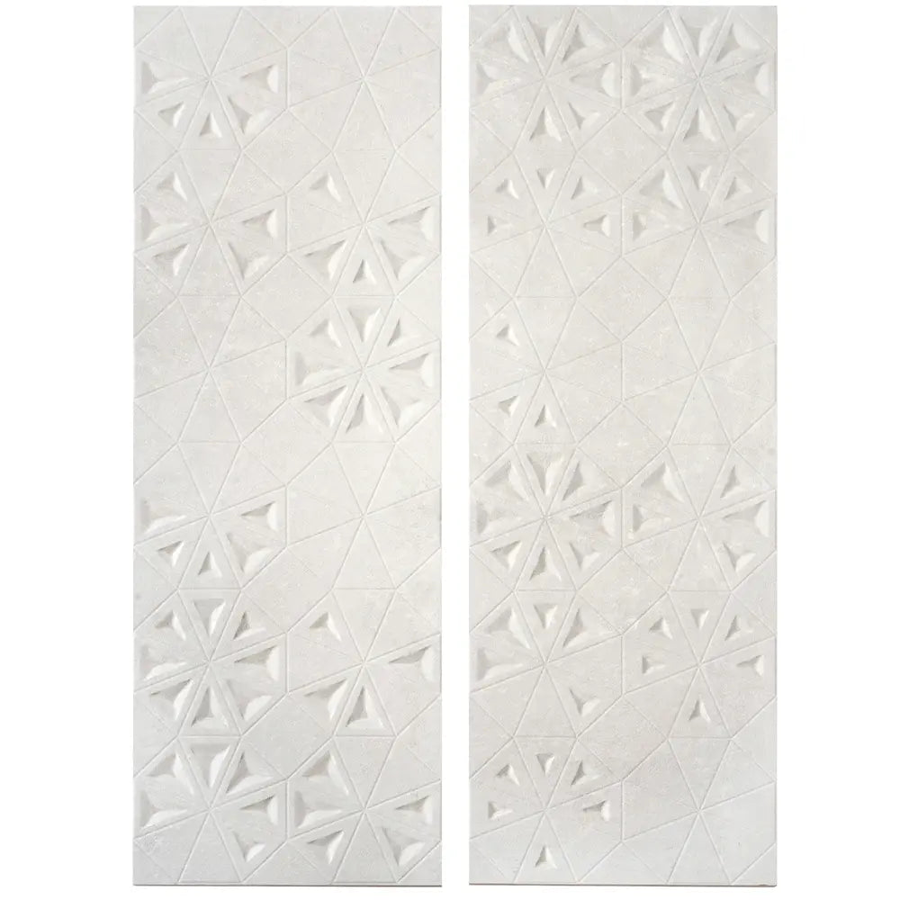 Grazioso Concrete Flower Ceramic Tile 12x36 | Tile Club