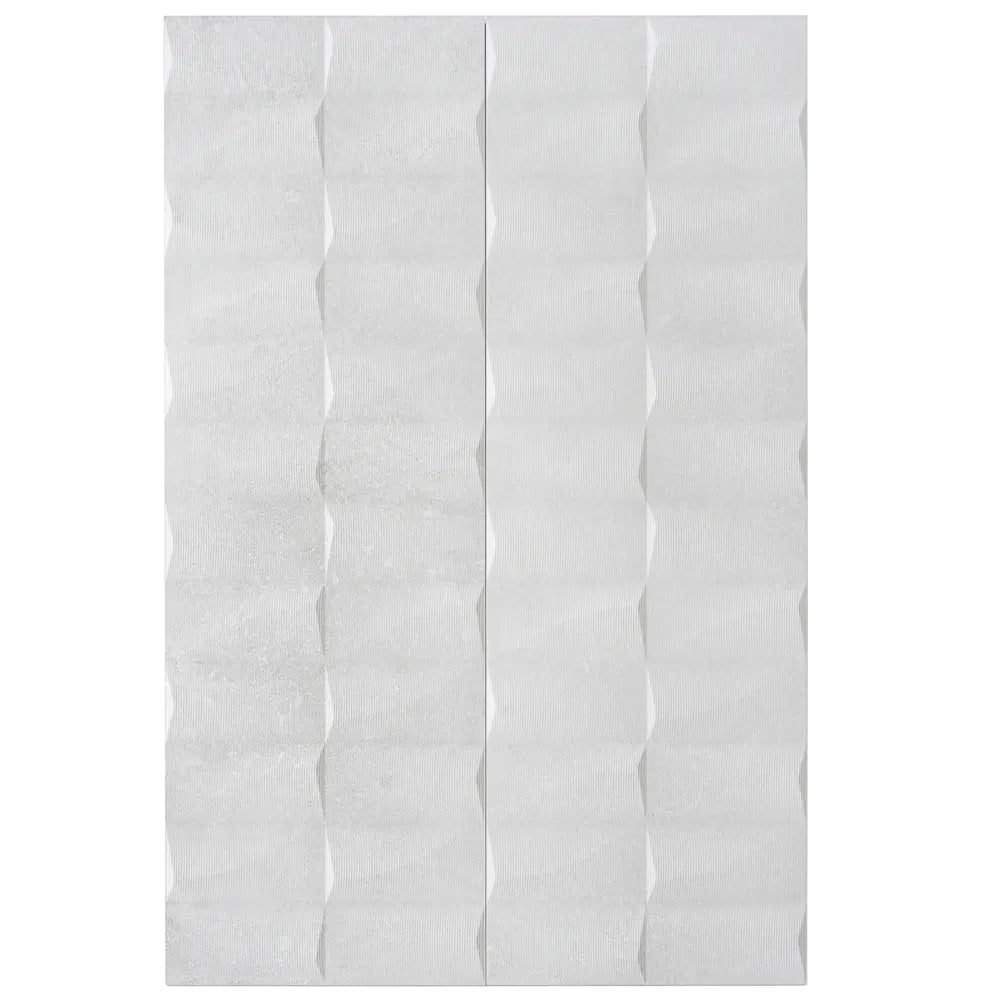 Grazioso Monument White 3D Ceramic Tile 12x36 | Tile Club