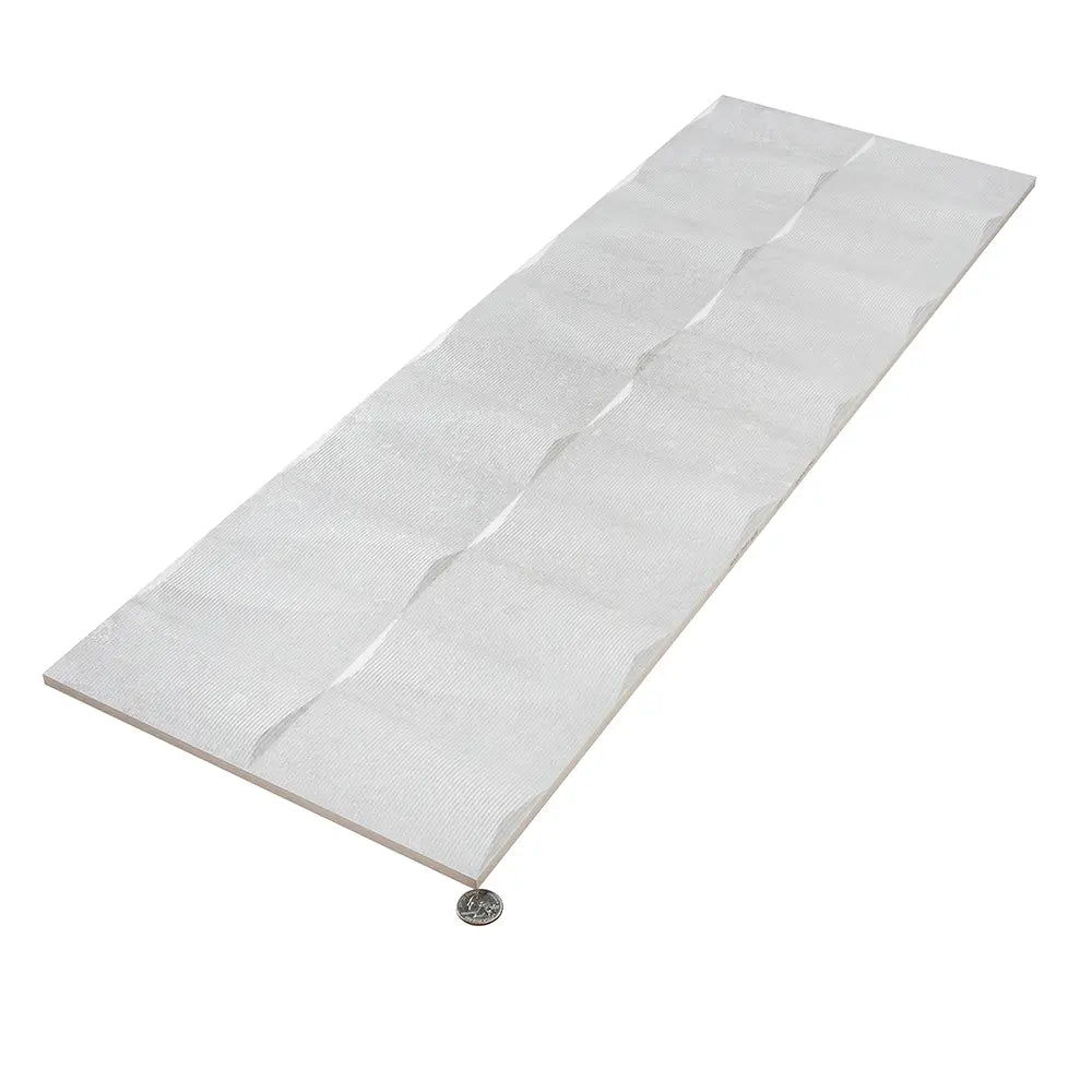Grazioso Monument White 3D Ceramic Tile 12x36 | Tile Club