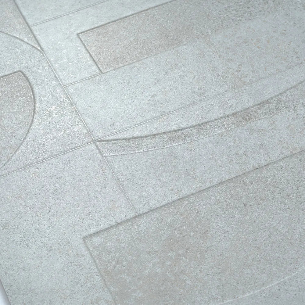 Grazioso White Concrete Geo Porcelain Tile 24x48 | Tile Club