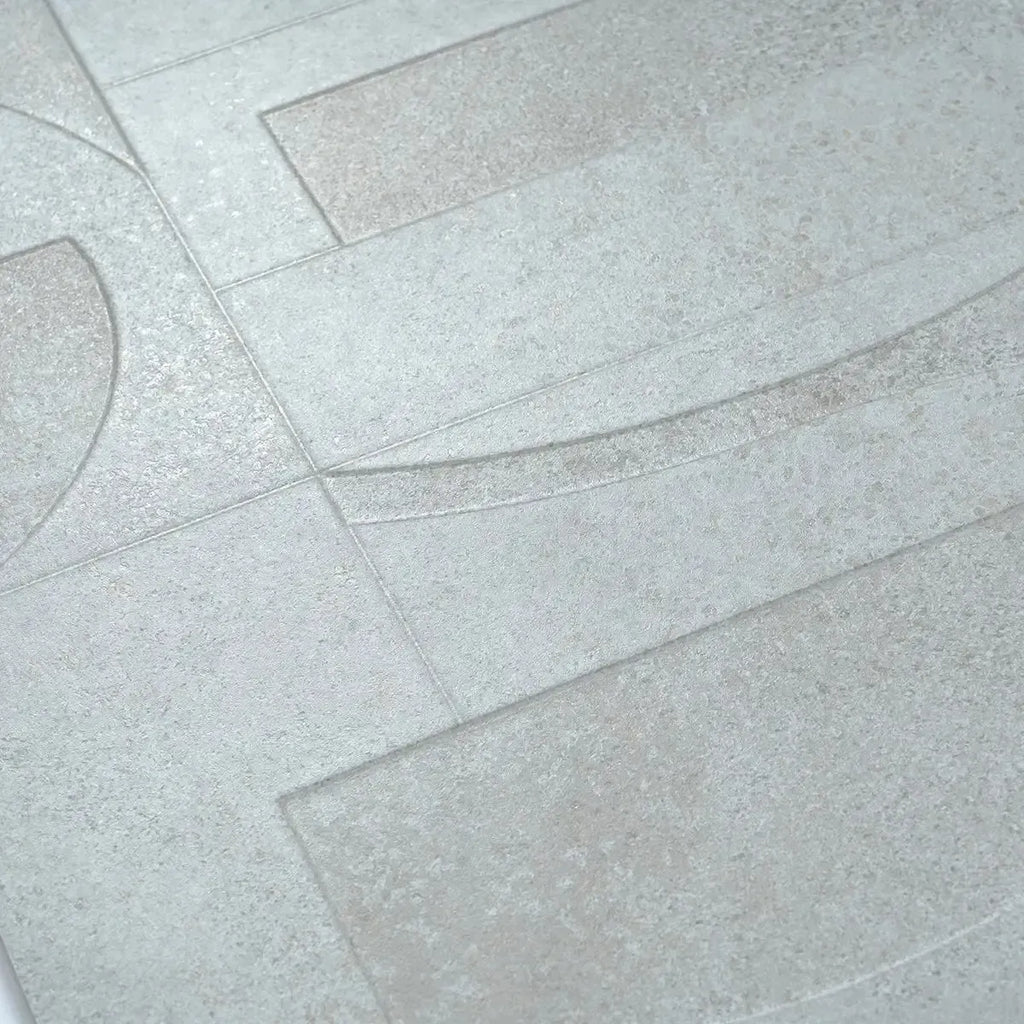 Grazioso White Concrete Geo Porcelain Tile 24x48 | Tile Club