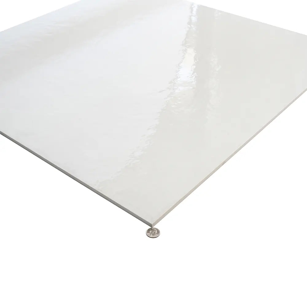 Grazioso Canvas Minimalist White Porcelain Square Tile 36x36 | Tile Club