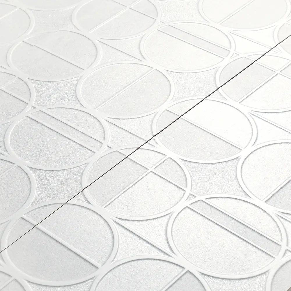 Grazioso White Orbit Ceramic Tile 16x48 | Tile Club