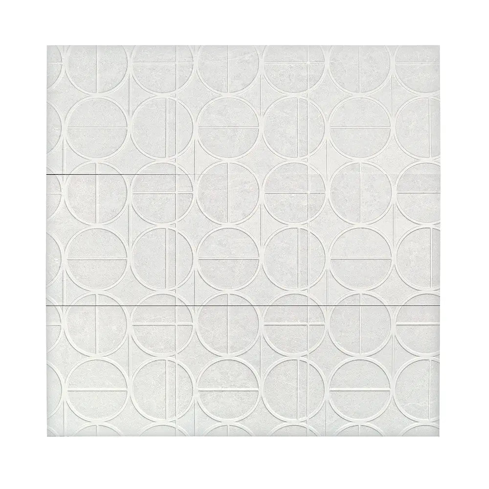 Grazioso White Orbit Ceramic Tile 16x48 | Tile Club