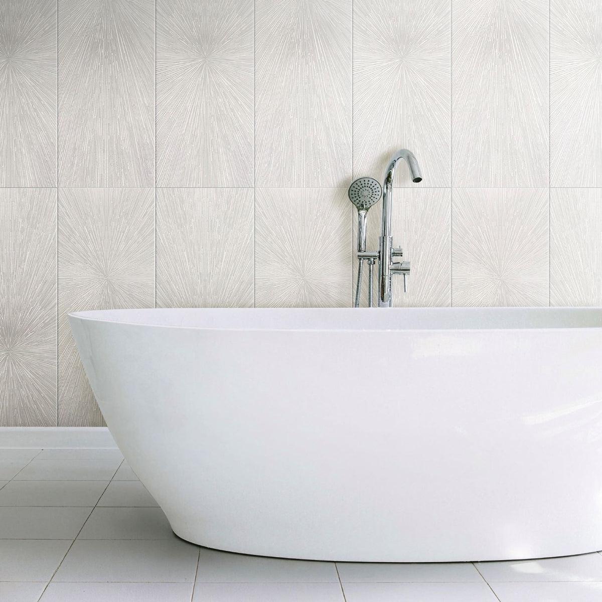 Ionic White Decor Impact Rectified Porcelain Tile