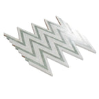 Envy Skinny Chevron Pearl Green Marble and Shell Tile | Tile Club