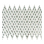 Envy Skinny Chevron Pearl Green Marble and Shell Tile | Tile Club